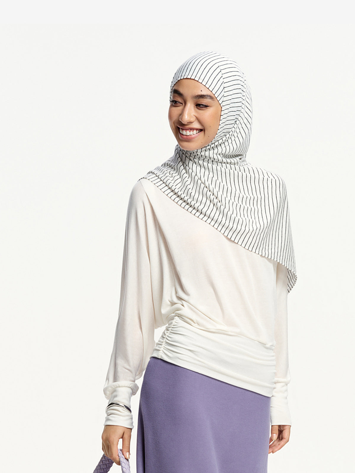 Natural Stripe Linen-Blend Shawl
