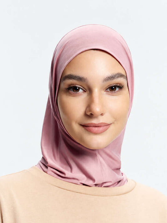 Cooling Tencel Inner Cap with Neck Cover-Pink