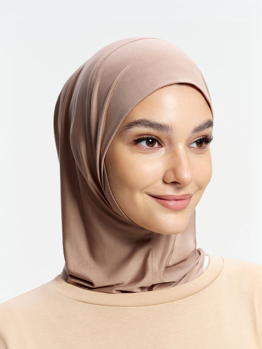Cooling Tencel Inner Cap with Neck Cover-Caramel