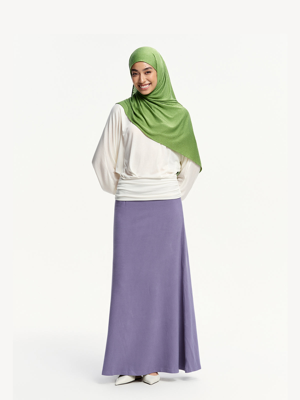 Linen Jersey Tencel-Linen Shawl-Green