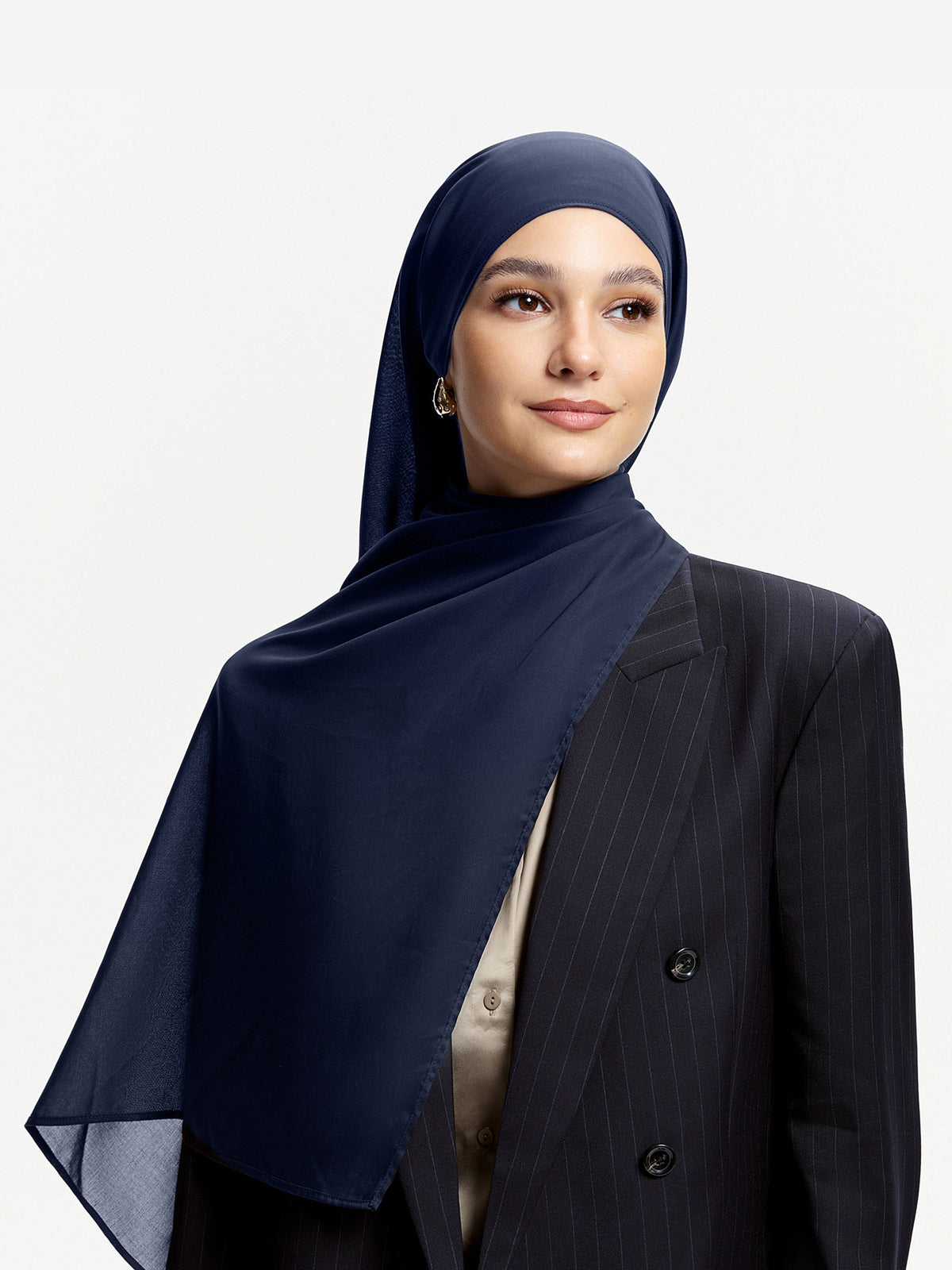 AirVeil 100% Tencel Shawl-NavyBlue