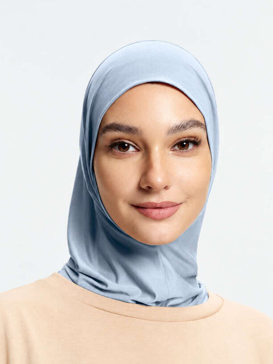 Cooling Tencel Inner Cap with Neck Cover-Light Blue