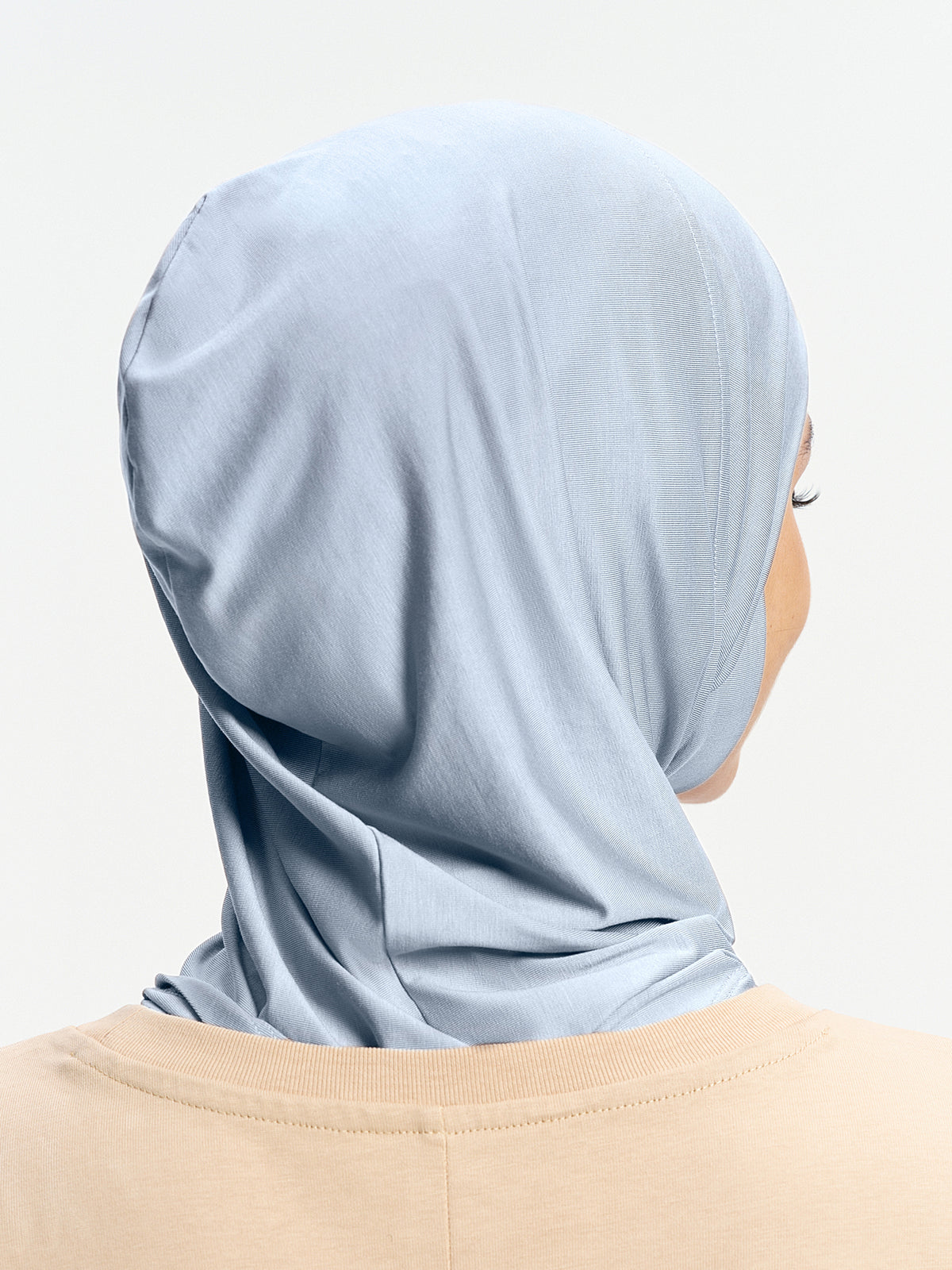 Cooling Tencel Inner Cap with Neck Cover-Light Blue
