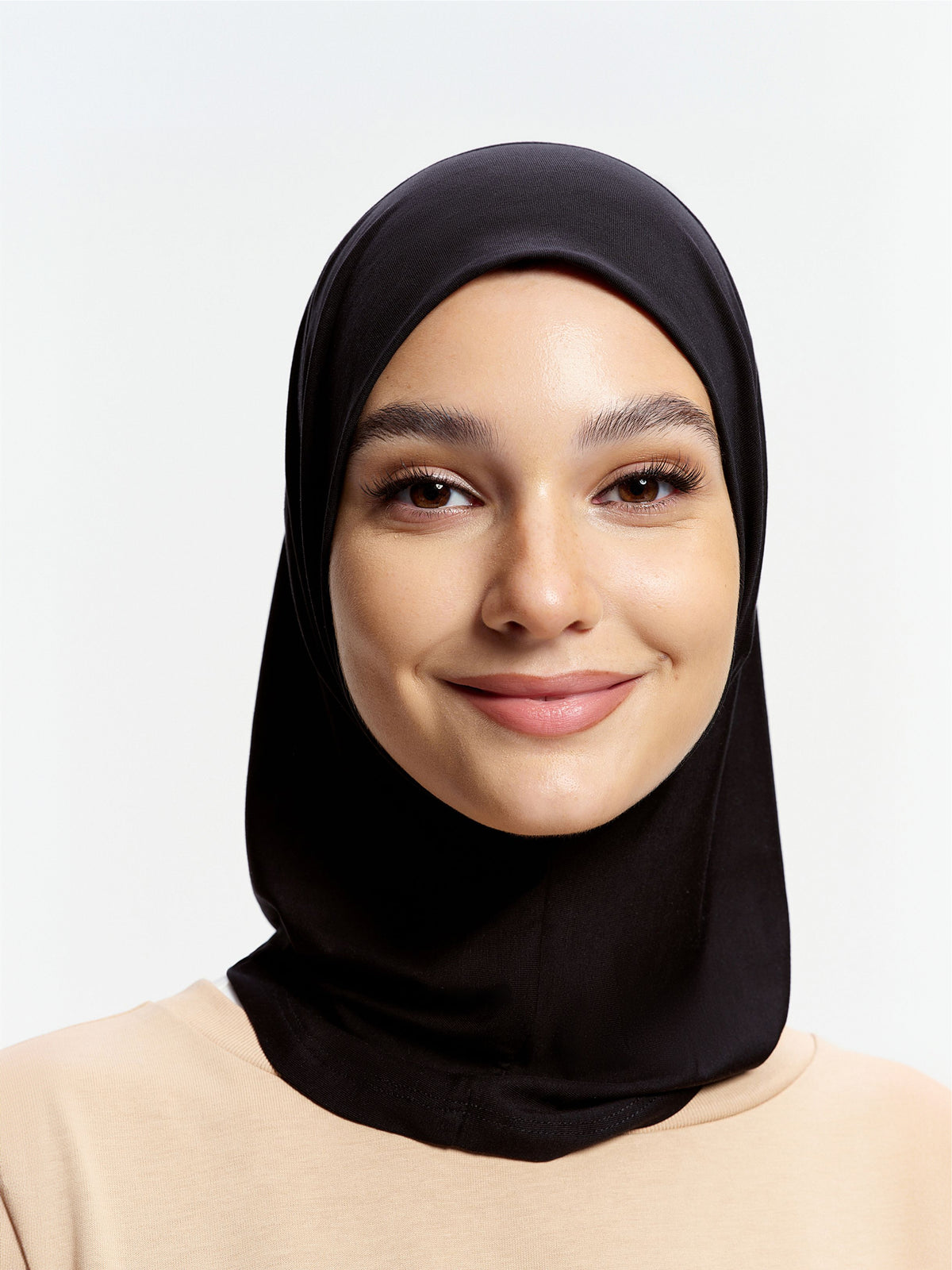 Cooling Tencel  Inner Cap with Neck Cover-Black
