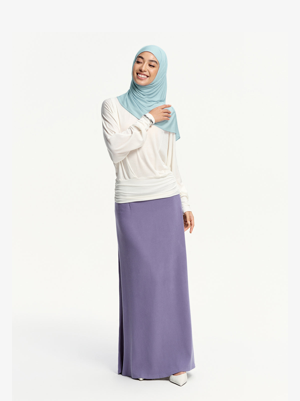 CloudFlow Lightweight Tencel Shawl- Grey Blue
