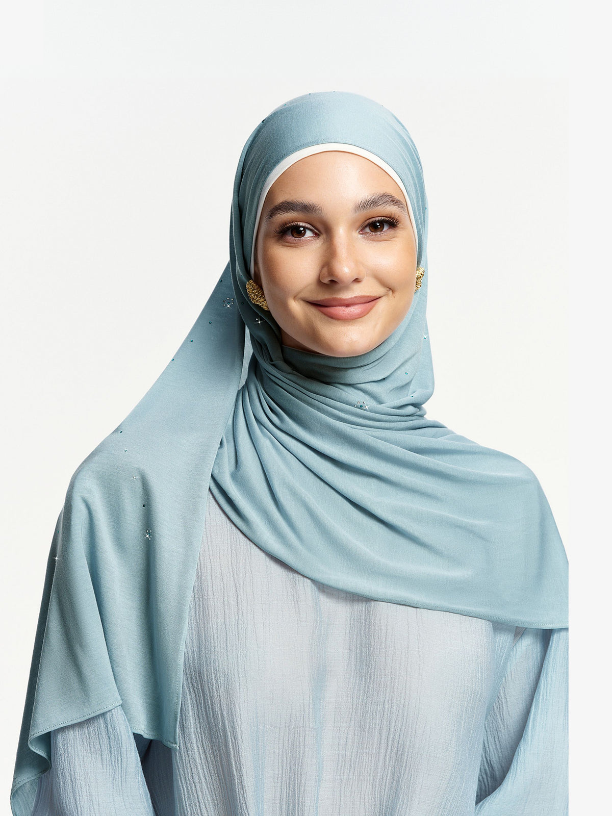 Cloudlit Starlight Shawl – Slate Blue