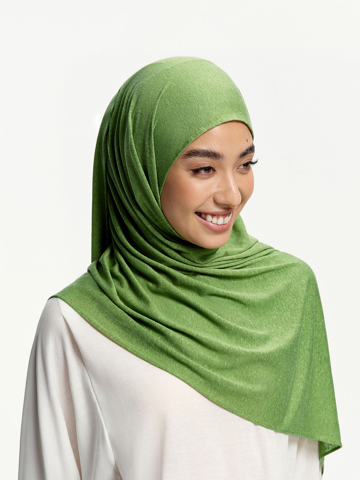 Linen Jersey Tencel-Linen Shawl-Green