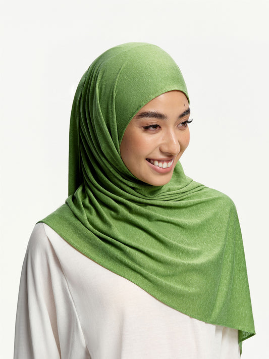 Linen Jersey Tencel-Linen Shawl-Green