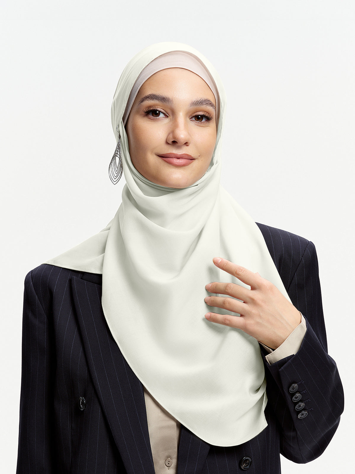 AirVeil 100% Tencel Shawl-Cream White