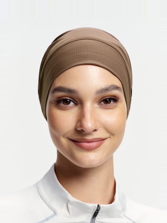ActiveCap Flex Tie-Back Sports Inner Cap-Dark Brown