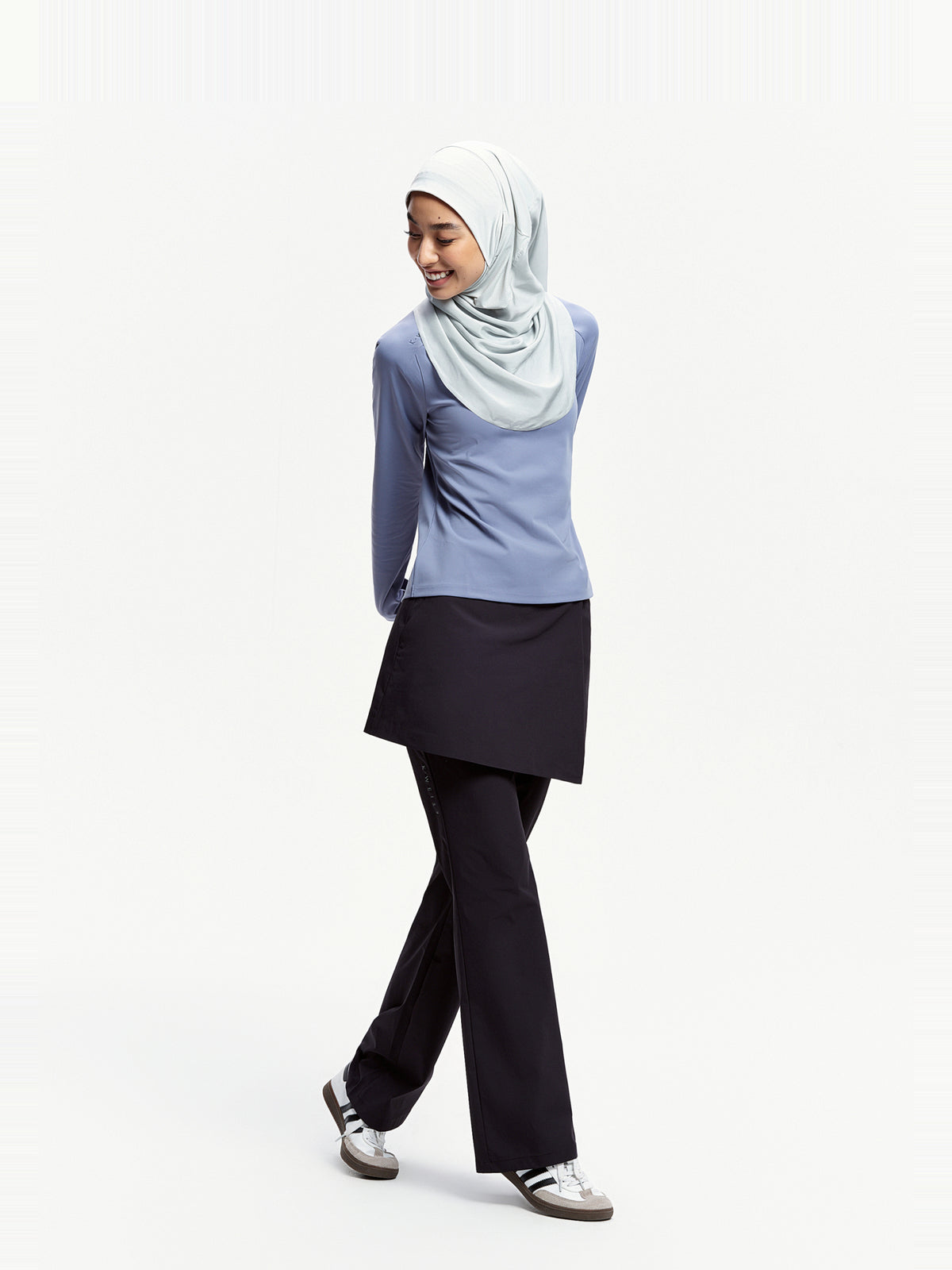 Active Wrap Instant Sports Hijab-Via Grey