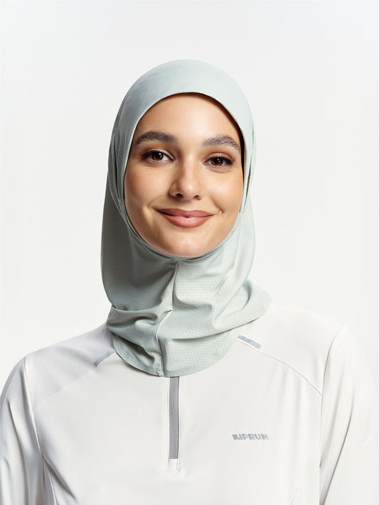 Active Breathe Neck-Cover Sports Hijab-Via Grey