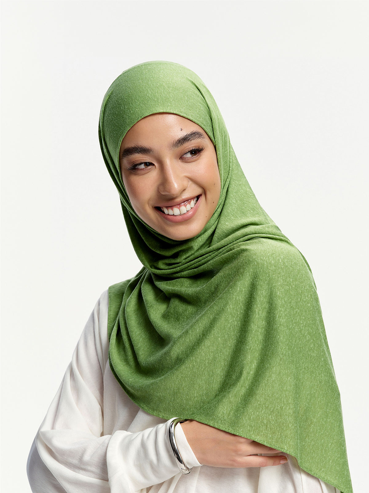 Linen Jersey Tencel-Linen Shawl-Green