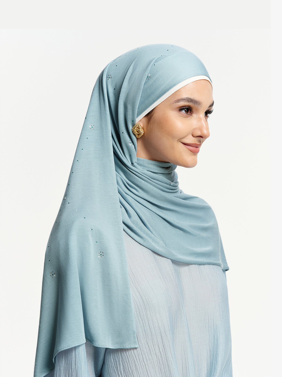 Cloudlit Starlight Shawl – Slate Blue