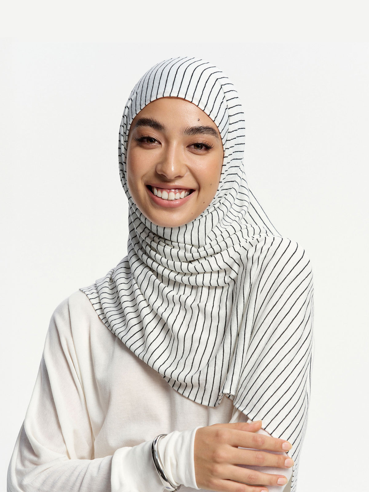 Natural Stripe Linen-Blend Shawl