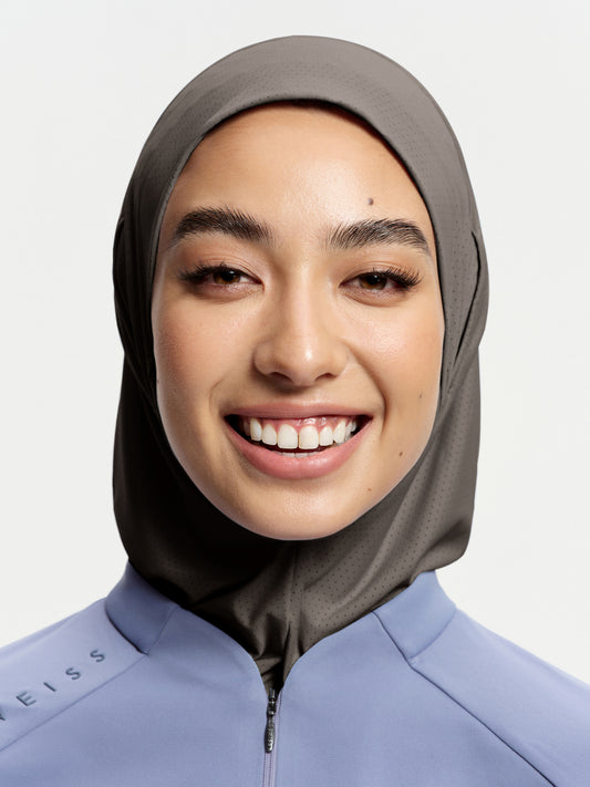 Active Breathe Neck-Cover Sports Hijab-Dark Brown