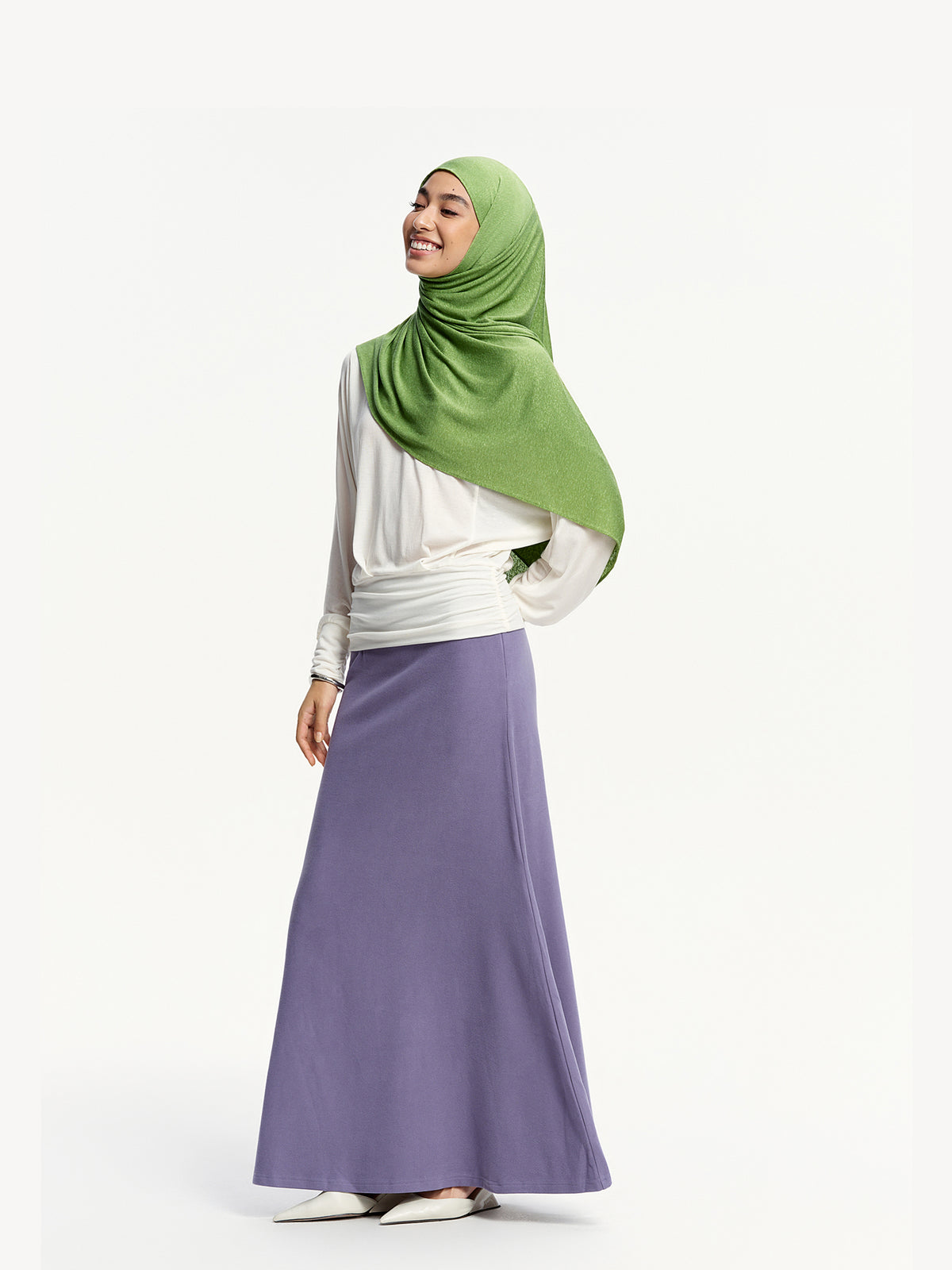 Linen Jersey Tencel-Linen Shawl-Green