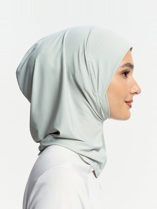 Active Breathe Neck-Cover Sports Hijab-Via Grey