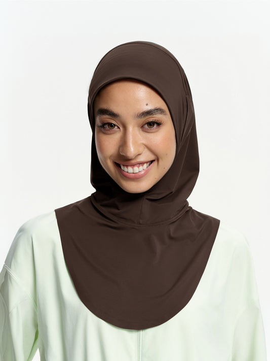 Cool Instant Sports Hijab Active-Dark Brown