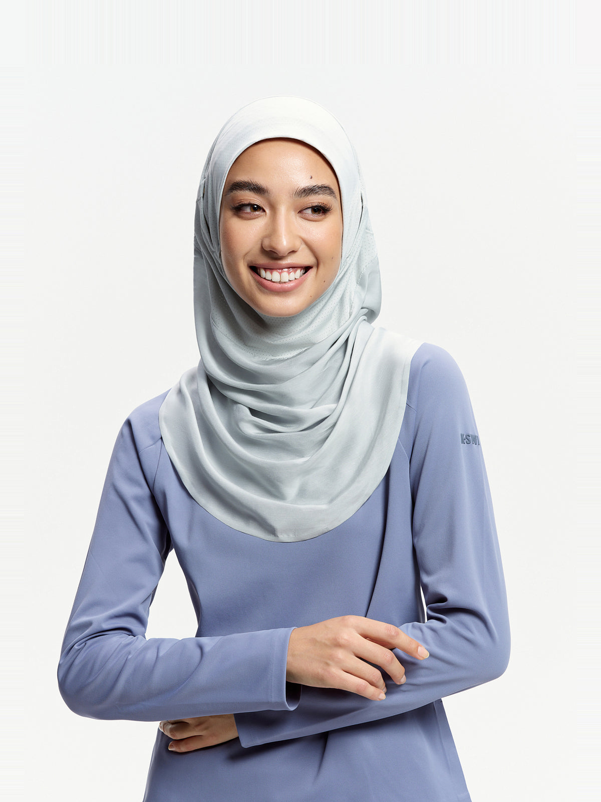 Active Wrap Instant Sports Hijab-Via Grey