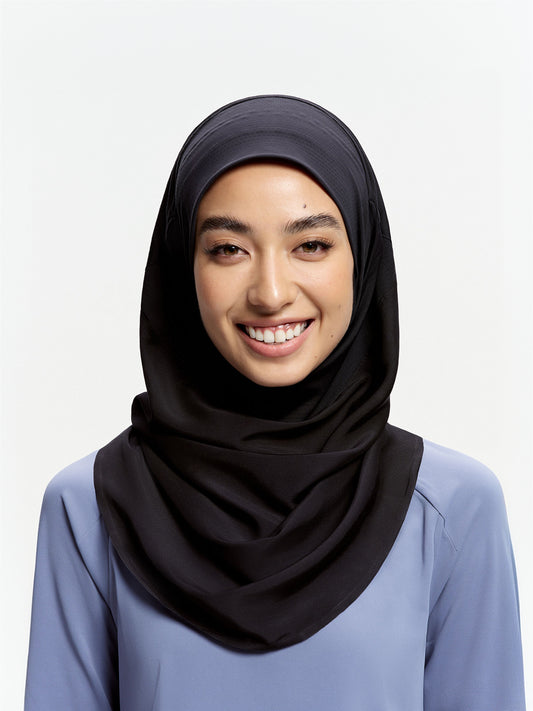Active Wrap Instant Sports Hijab-Black