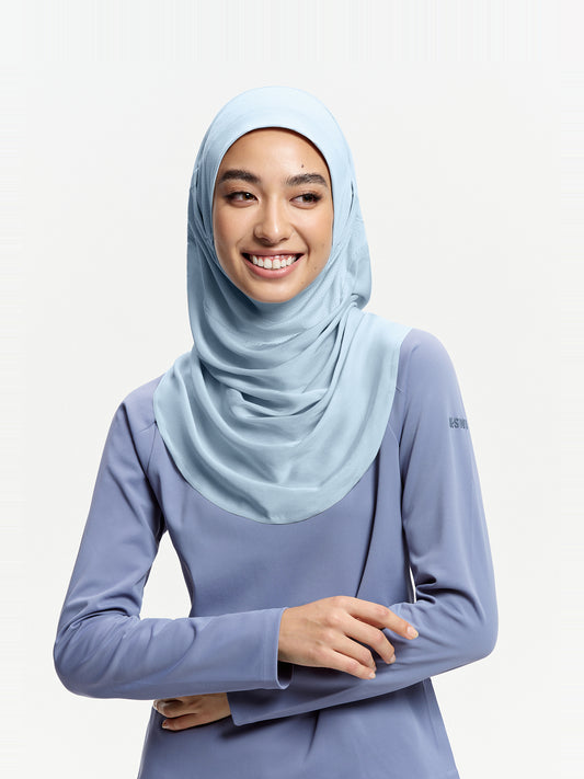 Active Wrap Instant Sports Hijab-Light Blue