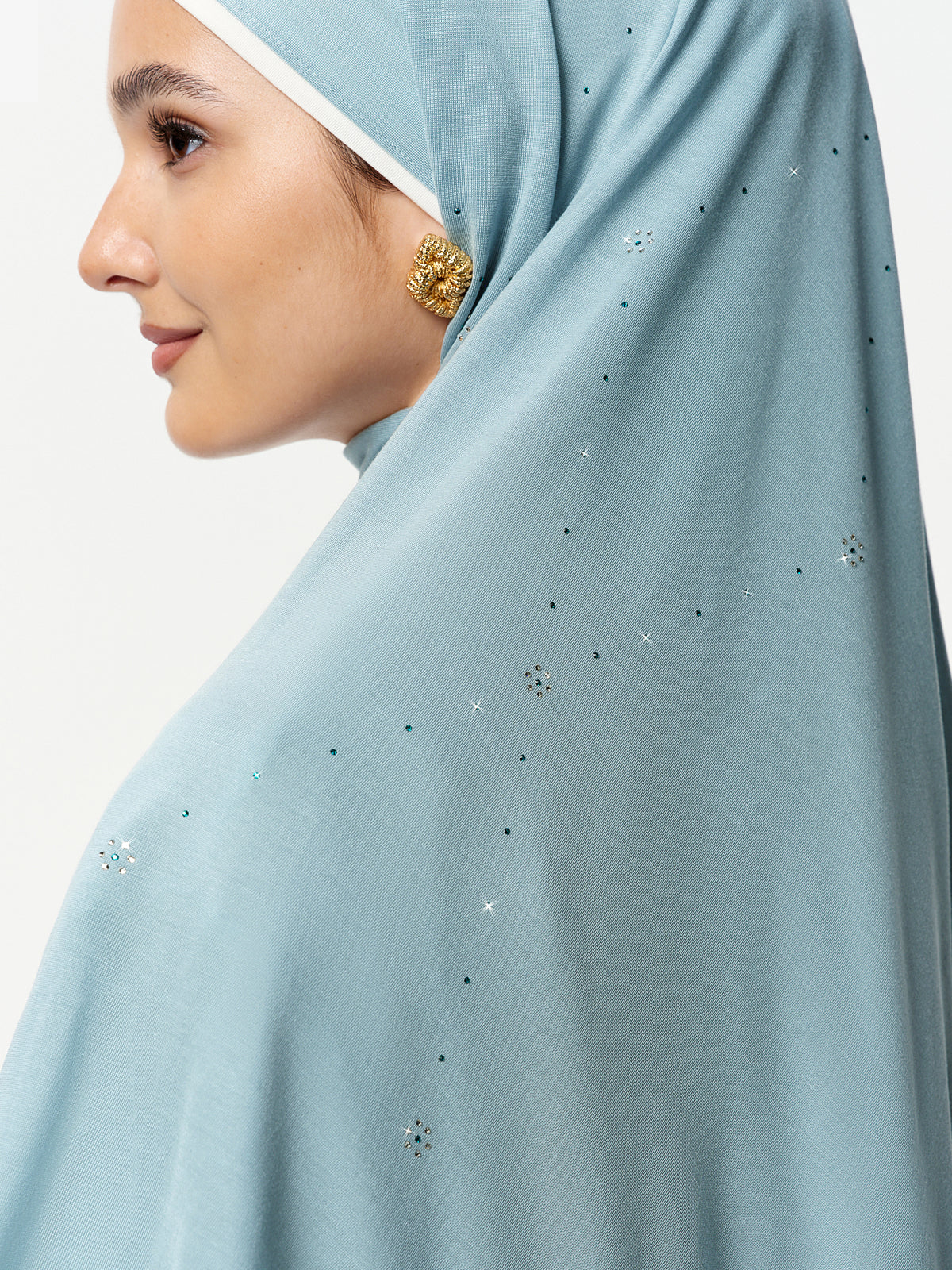 Cloudlit Starlight Shawl – Slate Blue