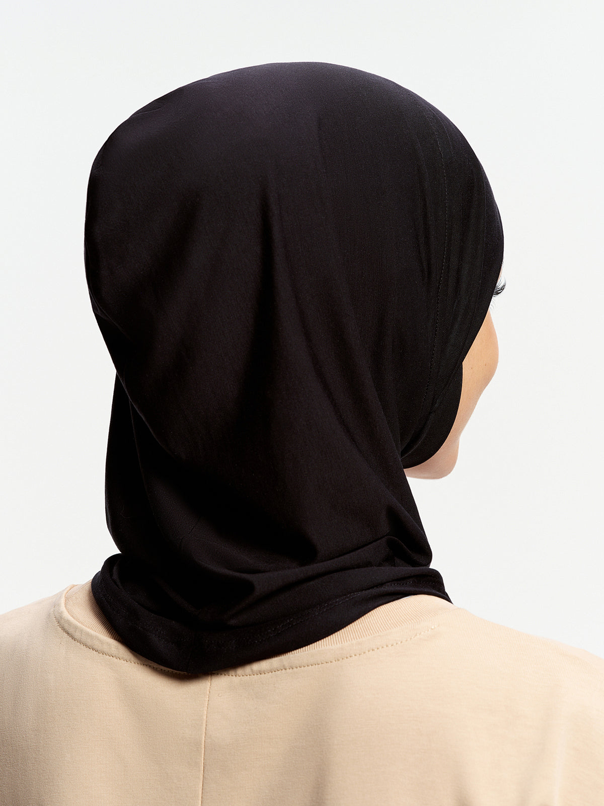 Cooling Tencel  Inner Cap with Neck Cover-Black