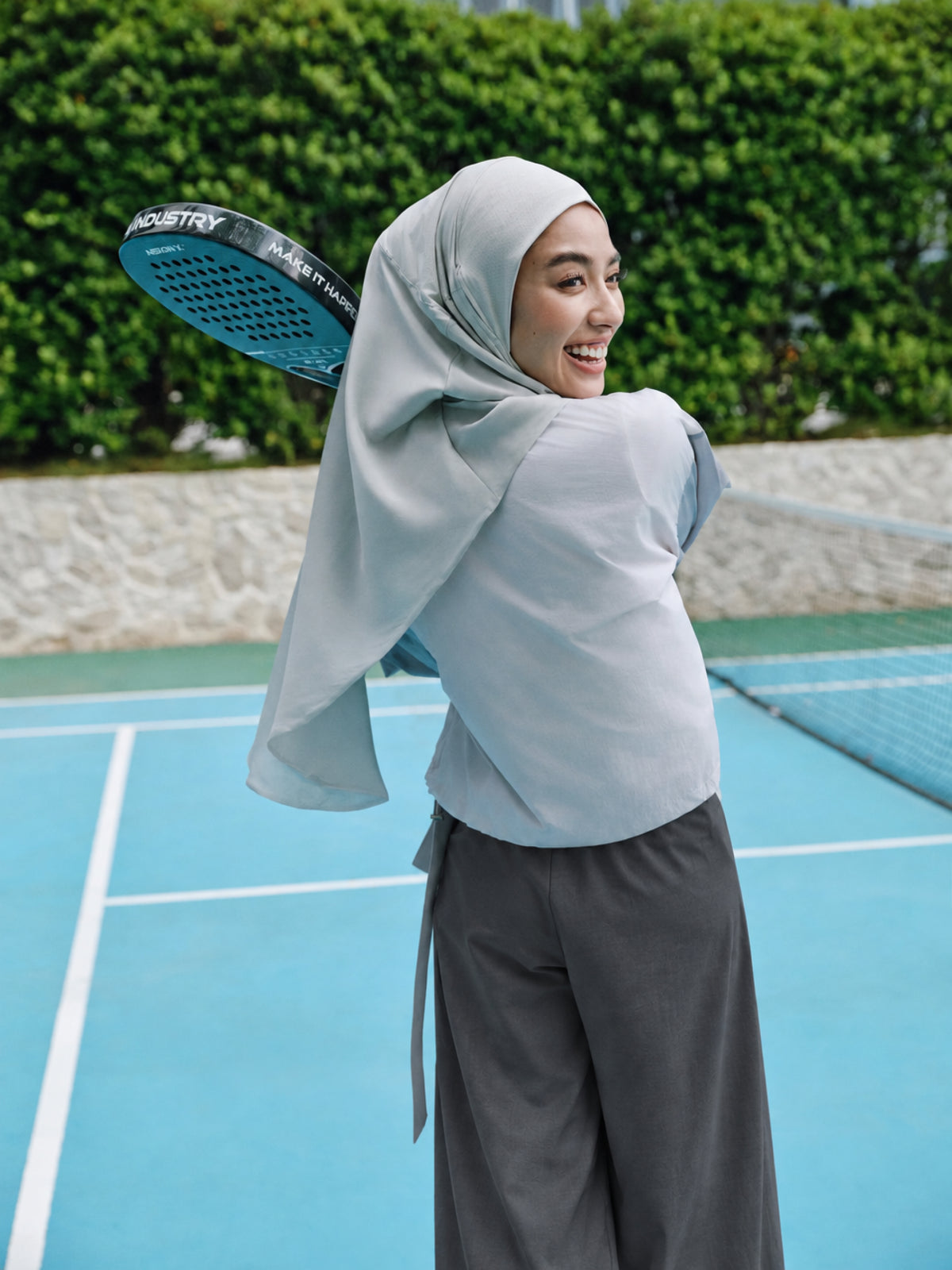 Active Wrap Instant Sports Hijab-Via Grey