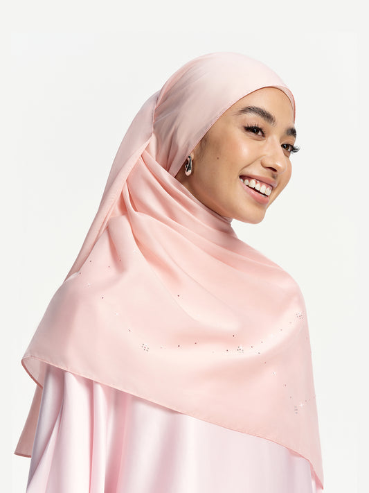 Starlight Lattice Shawl – Blush Pink