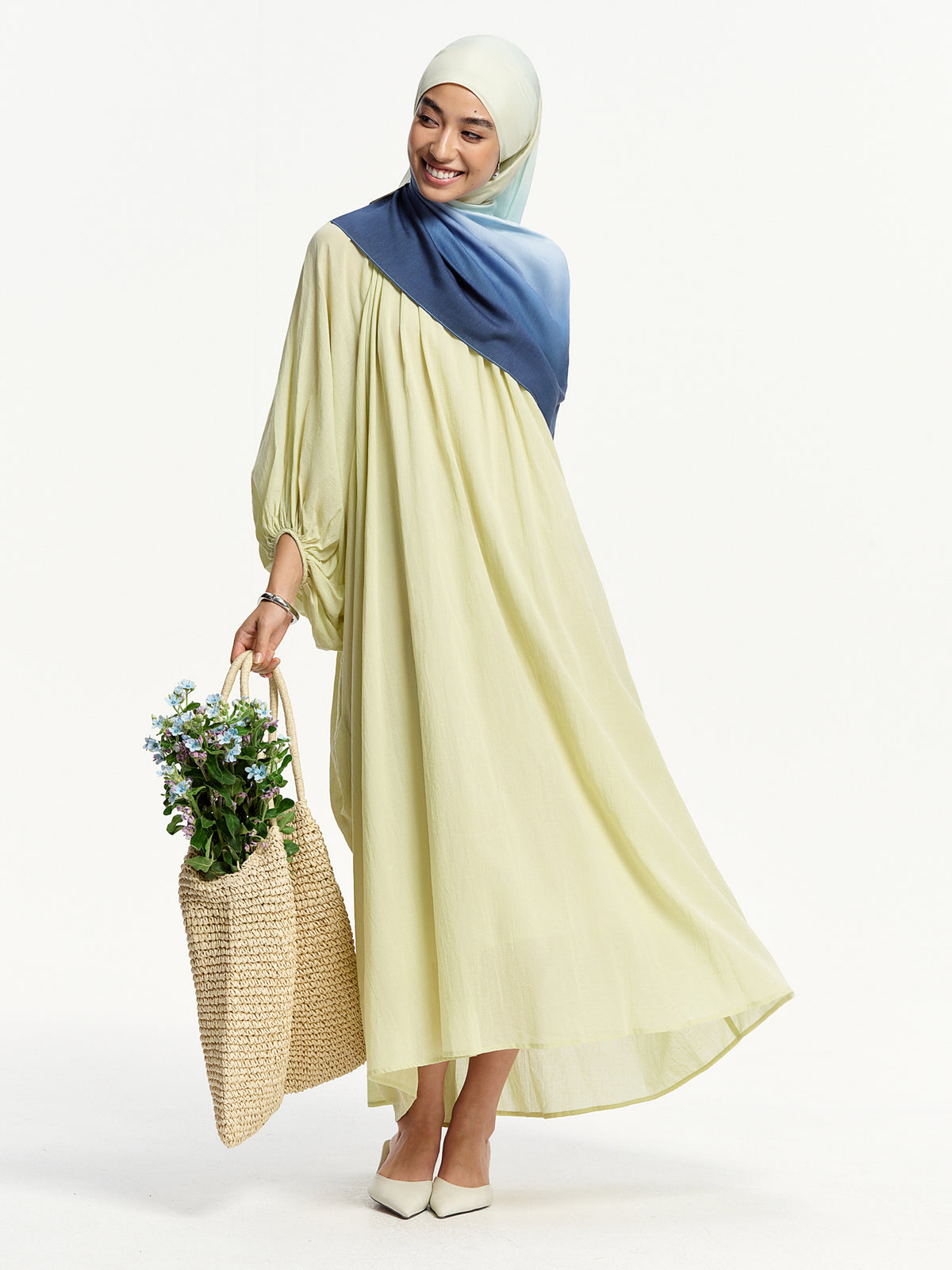 Azure Glow Ombre Bawal Hijab