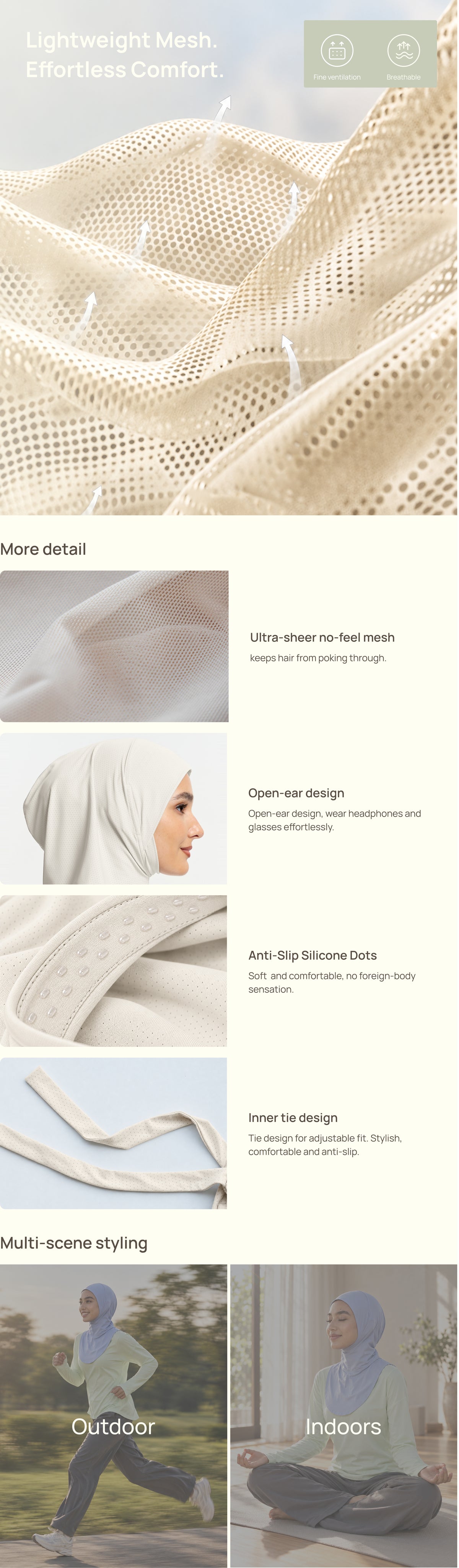 Active Breathe Neck-Cover Sports Hijab-Taro Purple