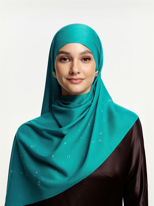 Starlight Lattice Shawl – Lake Blue