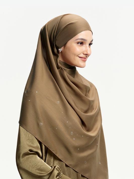 Starlight Lattice Shawl – Cocoa Brown