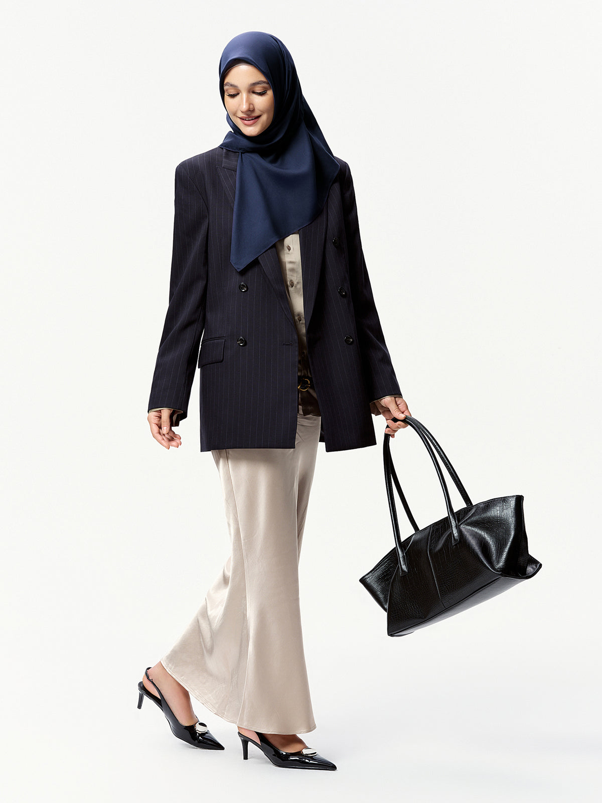 AirVeil 100% Tencel Bawal-Navy Blue