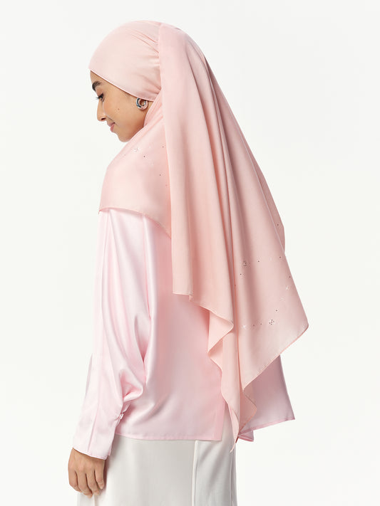Starlight Lattice Shawl – Blush Pink