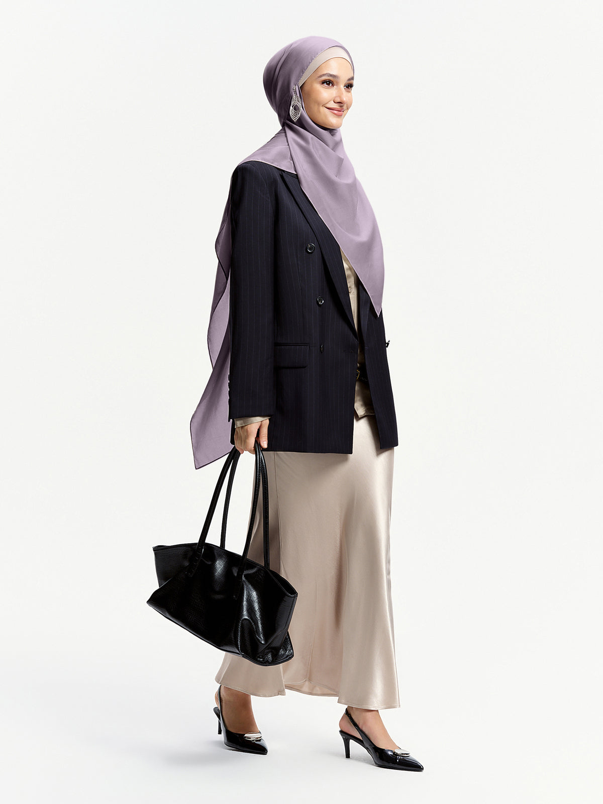 AirVeil 100% Tencel Shawl-Purple-Gray
