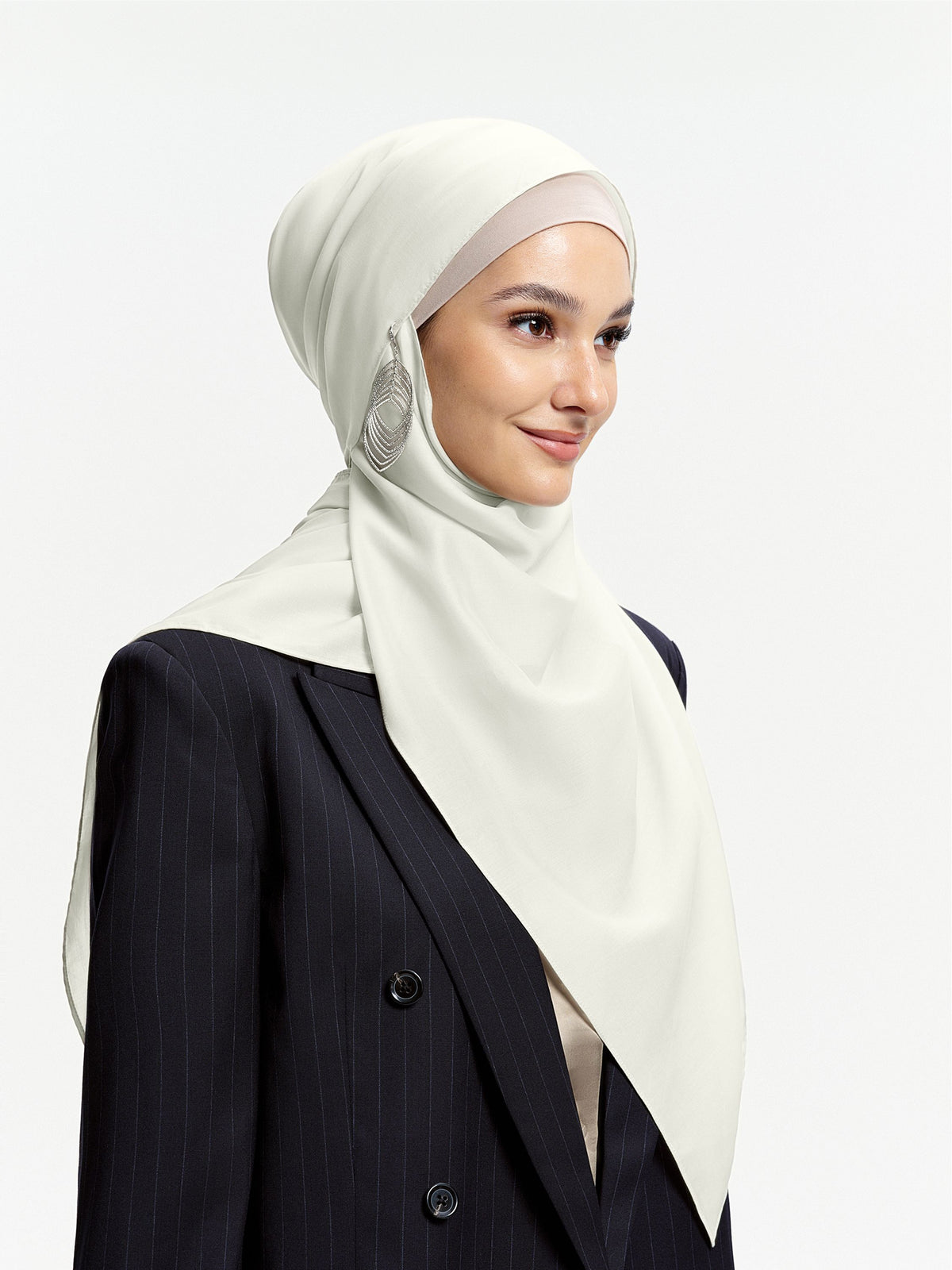 AirVeil 100% Tencel Shawl-Cream White