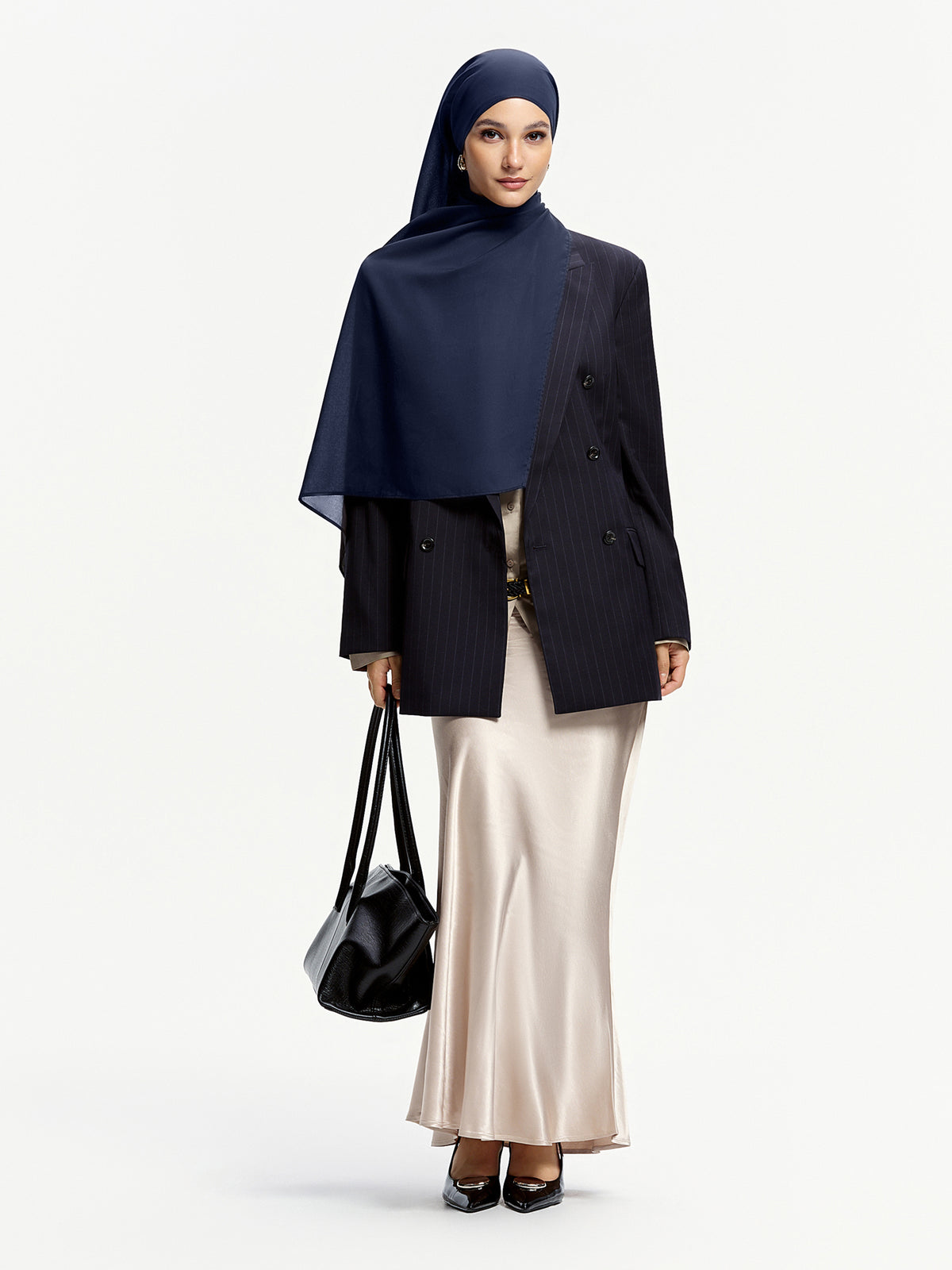 AirVeil 100% Tencel Shawl-NavyBlue